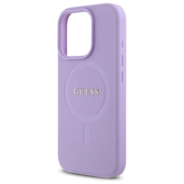 MagSafe Hülle für Apple iPhone 16 Pro Max, Guess, Saffiano, Lila