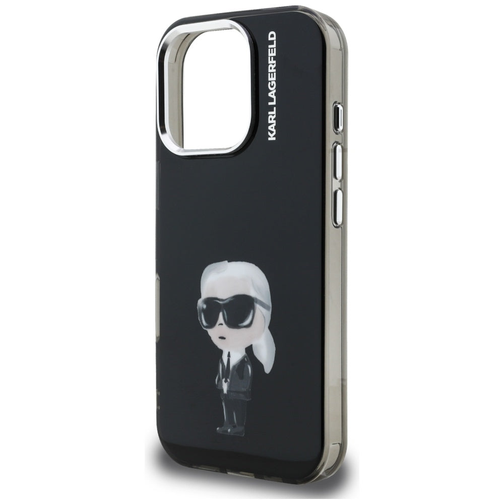 MagSafe Hülle für Apple iPhone 16 Pro Max, Karl Lagerfeld, IML Aquarelle Logo Karl, Schwarz
