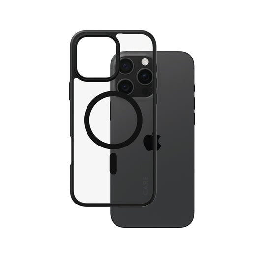 MagSafe Hülle für Apple iPhone 16 Pro Max, PanzerGlass, Care Urban Combat, Schwarz Transparent