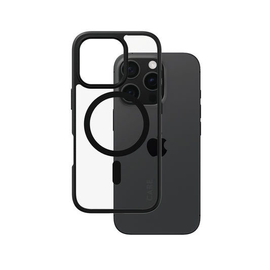 MagSafe Hülle für Apple iPhone 16 Pro, PanzerGlass, Care Urban Combat, Schwarz Transparent
