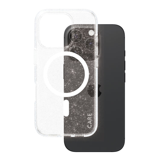 MagSafe Hülle für Apple iPhone 16 Pro, PanzerGlass, Care Urban Combat Star Lit, Transparent Weiß