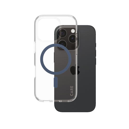MagSafe Hülle für Apple iPhone 16 Pro, PanzerGlass, Care Urban Combat, Transparent Blau