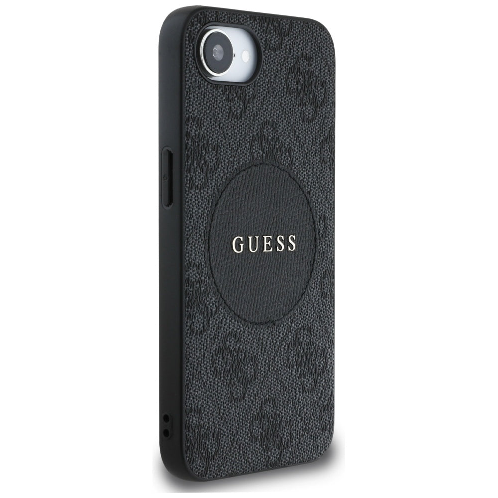 MagSafe Case for Apple iPhone 17e / 16e, Guess, 4G Circle Classic Logo, Black