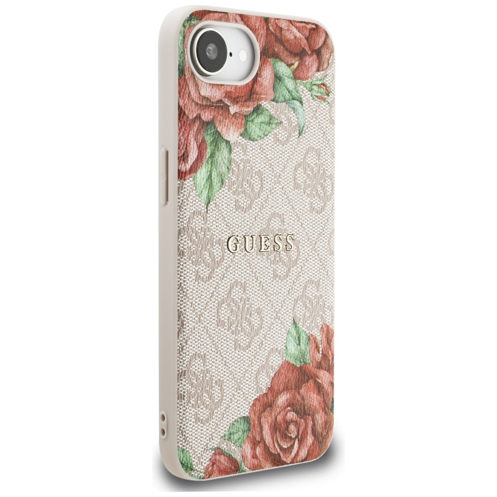 MagSafe Hülle für Apple iPhone 17e / 16e, Guess, 4G Flowers Print, Rosa