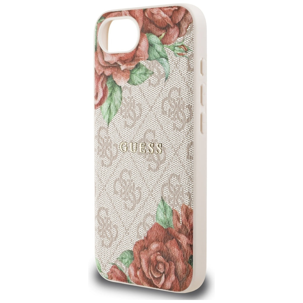 MagSafe Hülle für Apple iPhone 17e / 16e, Guess, 4G Flowers Print, Rosa