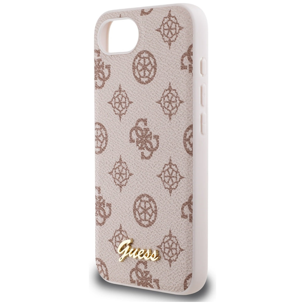 MagSafe Hülle für Apple iPhone 17e / 16e, Guess, Peony Script, Braun