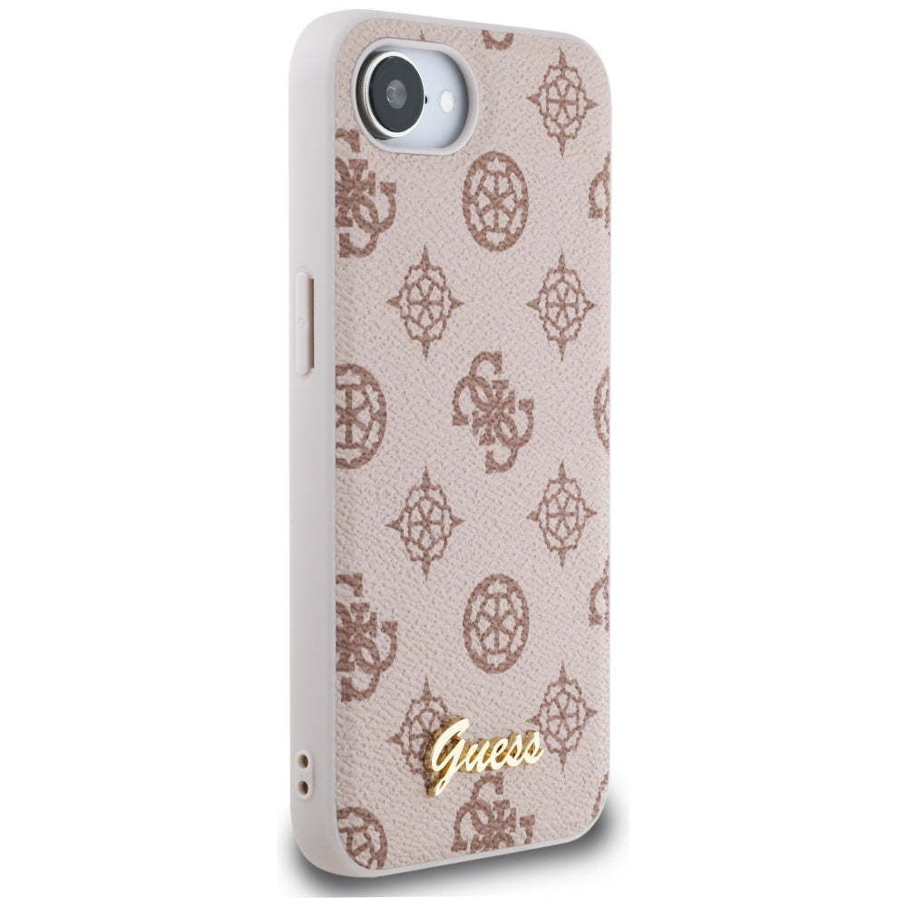 MagSafe Hülle für Apple iPhone 17e / 16e, Guess, Peony Script, Braun