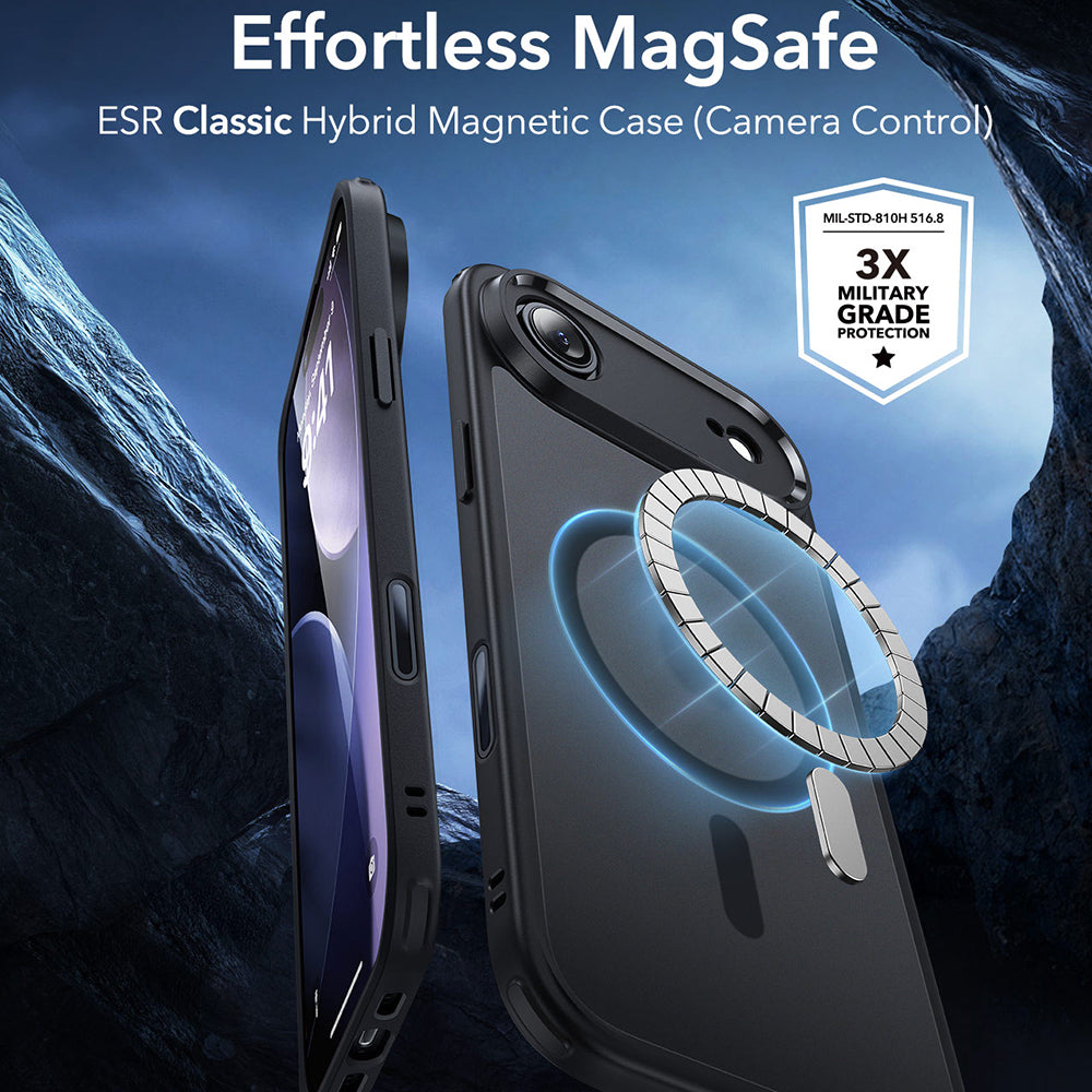MagSafe Hülle für Apple iPhone 17 Air, ESR, Classic Hybrid, Satinschwarz