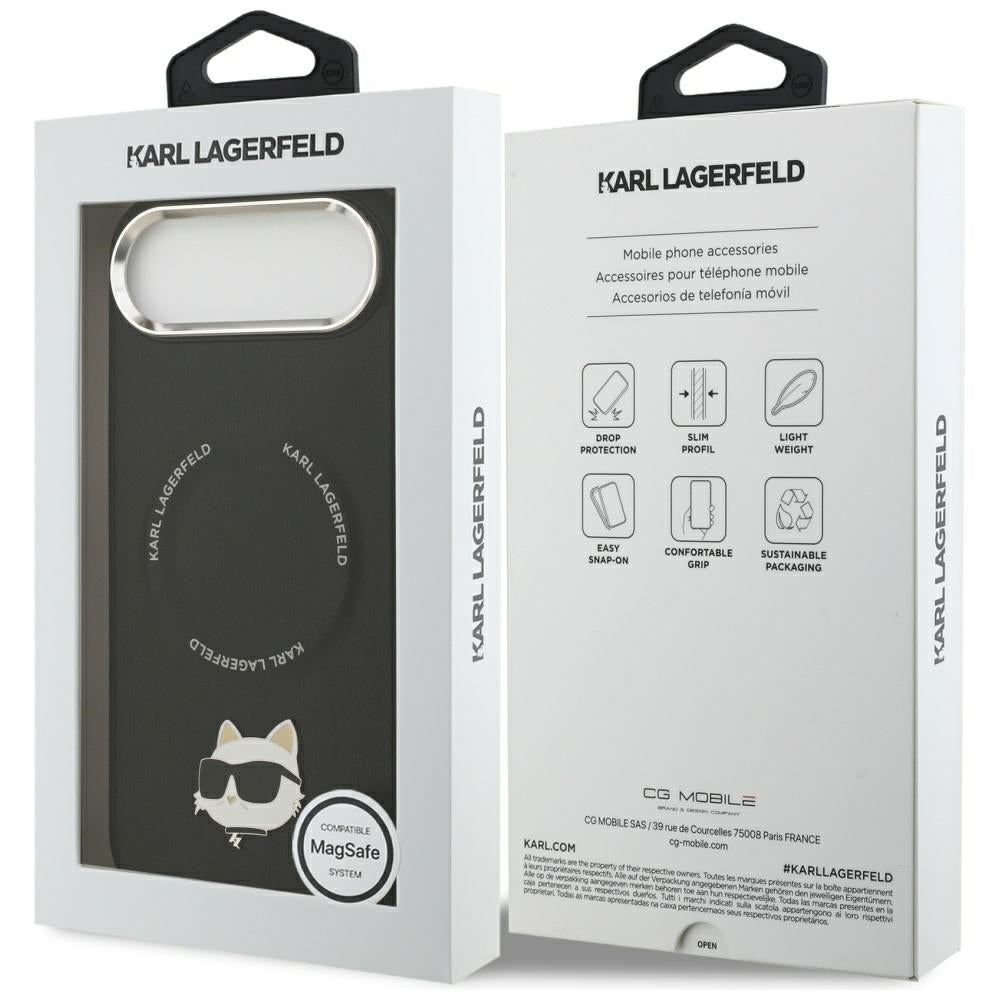 MagSafe Hülle für Apple iPhone 17 Air, Karl Lagerfeld, Choupette Pin, Schwarz