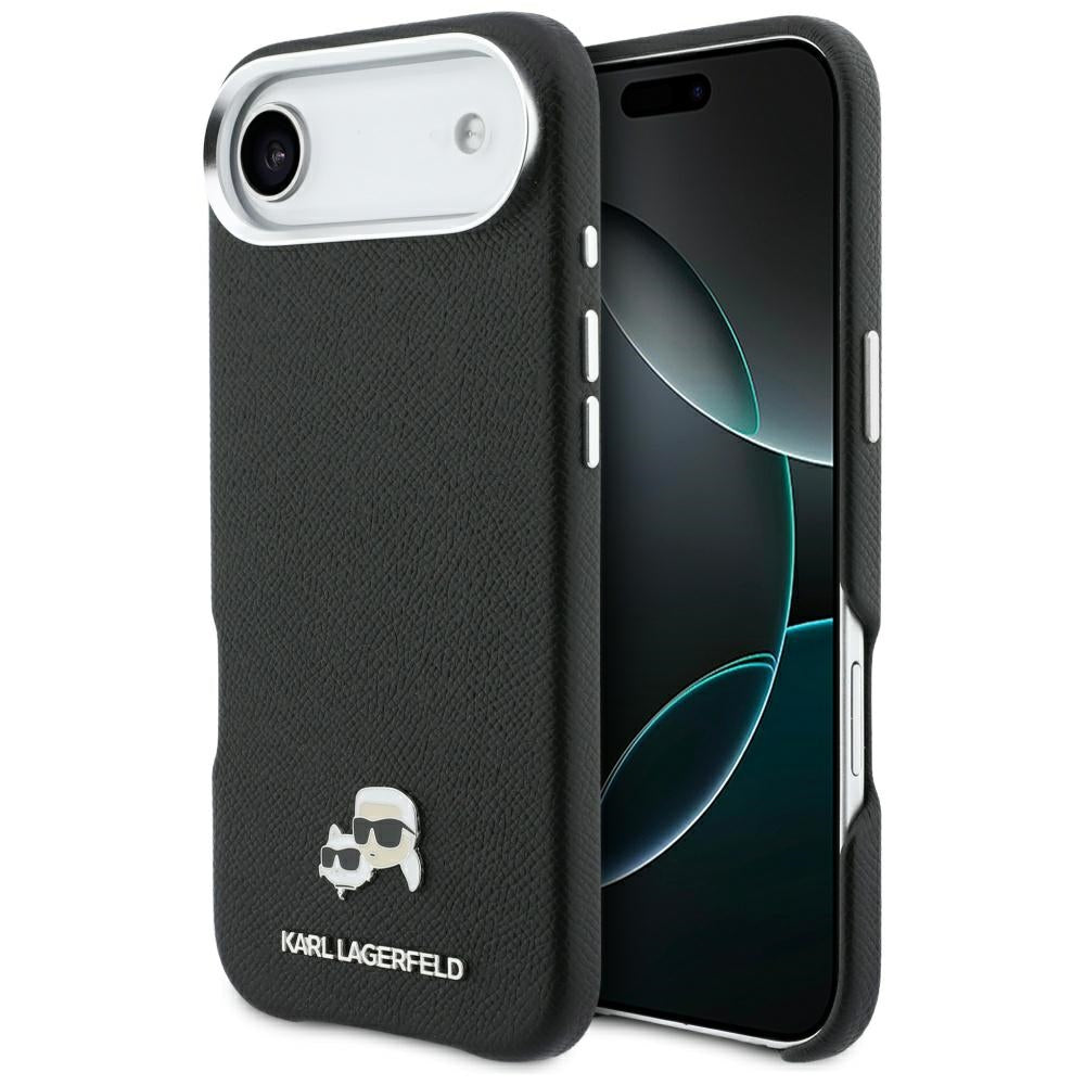 MagSafe Hülle für Apple iPhone 17 Air, Karl Lagerfeld, Karl & Choupette Head's Pin, Schwarz
