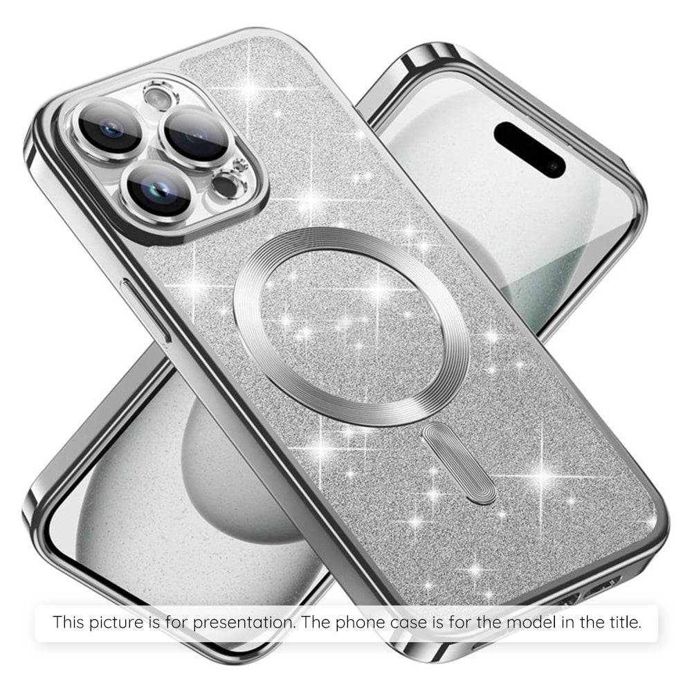 MagSafe Case for Apple iPhone 17 Air, Techsuit, Luxury Glitter, Silver