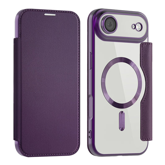 MagSafe Case for Apple iPhone 17 Air, Techsuit, SmartMag Book, Purple