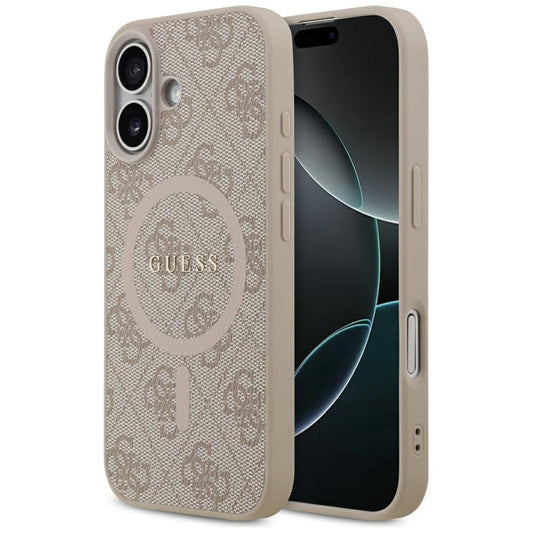 MagSafe Hülle für Apple iPhone 17, Guess, 4G Ring Classic Logo, Rosa