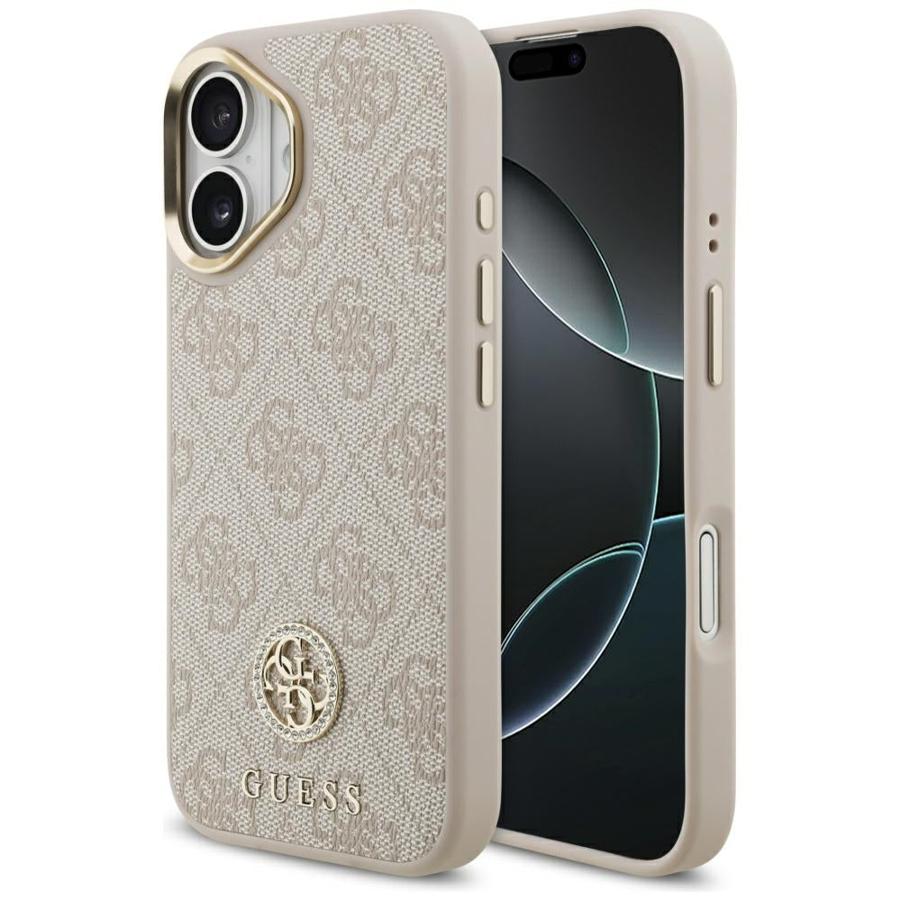 MagSafe Case for Apple iPhone 17, Guess, 4G Strass Logo, Pink