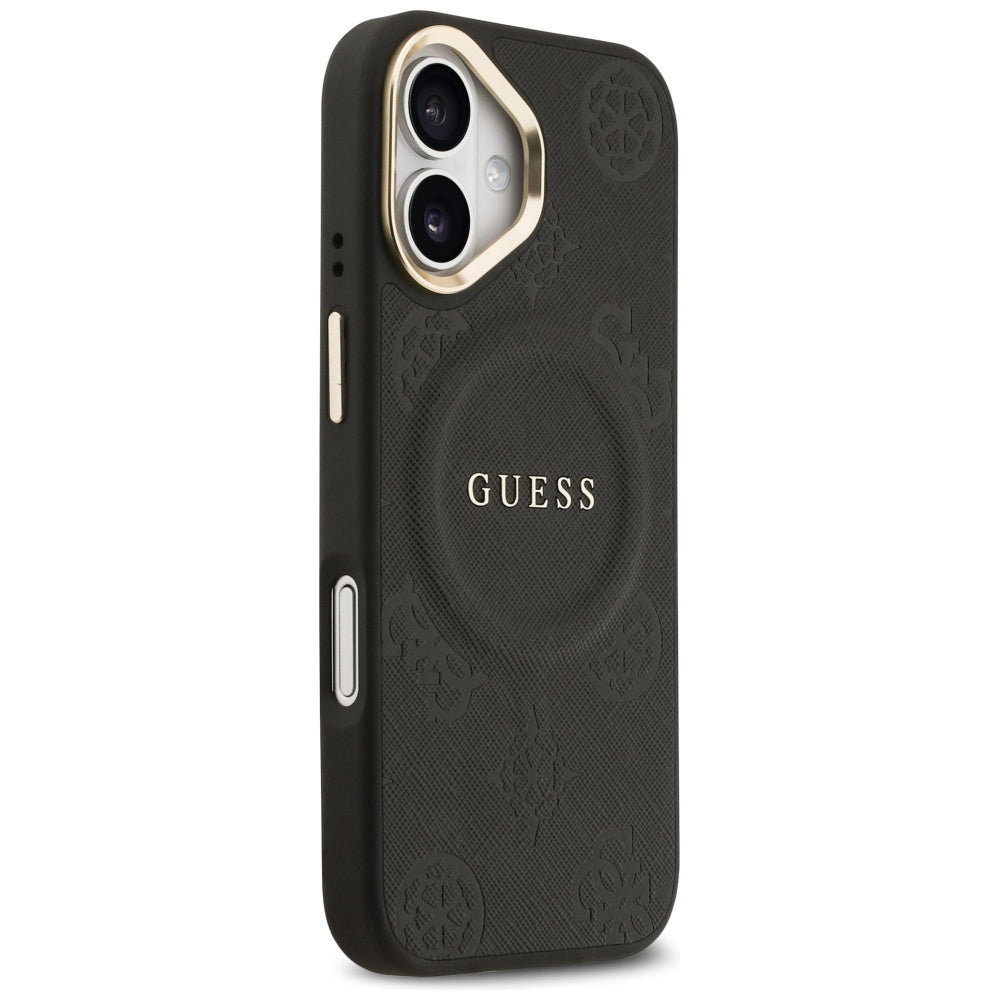 MagSafe Hülle für Apple iPhone 17, Guess, Peony Hot Stamp, Schwarz