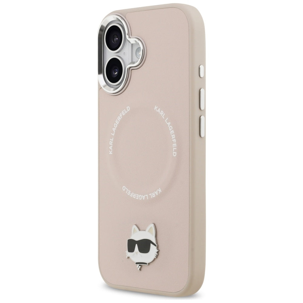 MagSafe Hülle für Apple iPhone 17, Karl Lagerfeld, Choupette Pin, Rosa