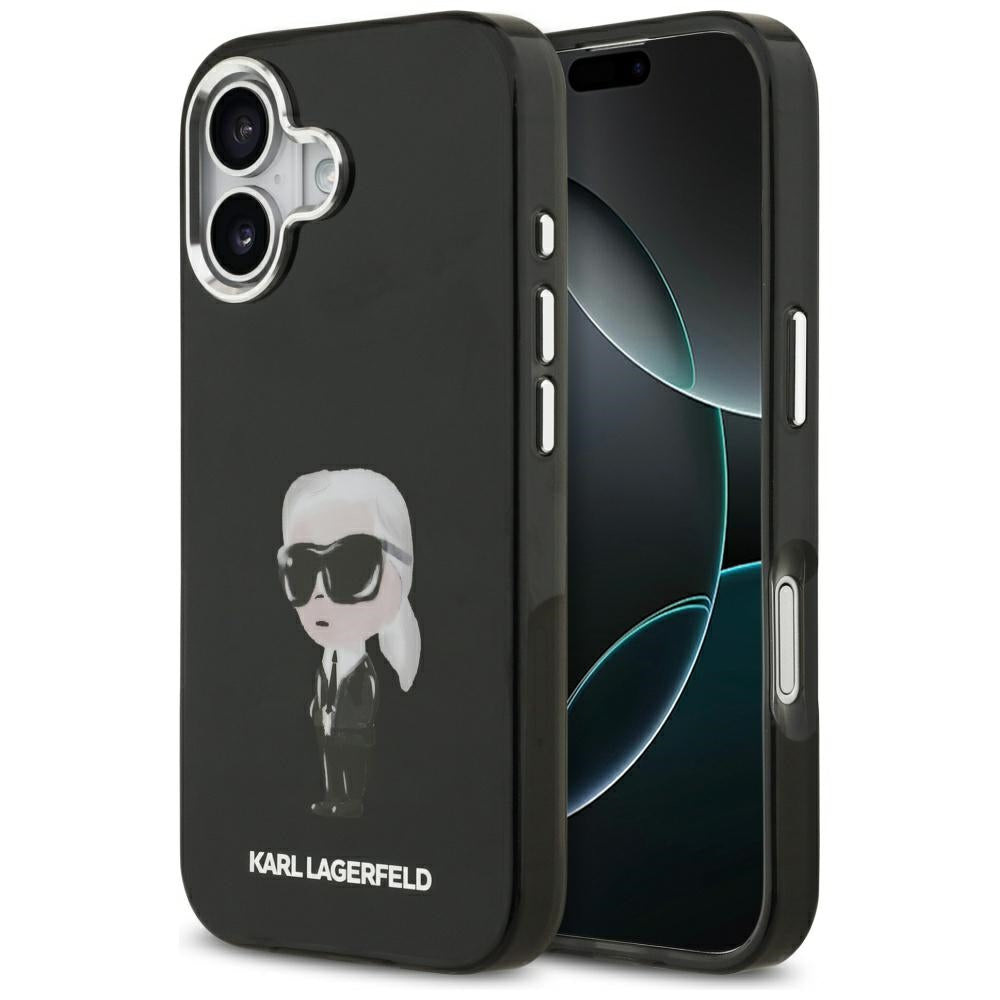 MagSafe Hülle für Apple iPhone 17, Karl Lagerfeld, IML Aquarelle Karl Ikonik, Schwarz