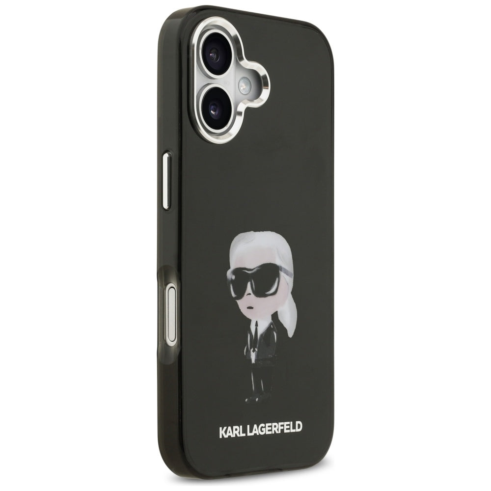 MagSafe Hülle für Apple iPhone 17, Karl Lagerfeld, IML Aquarelle Karl Ikonik, Schwarz