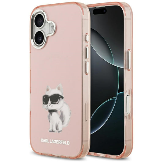 MagSafe Hülle für Apple iPhone 17, Karl Lagerfeld, IML Aquarelle Logo Choupette, Rosa