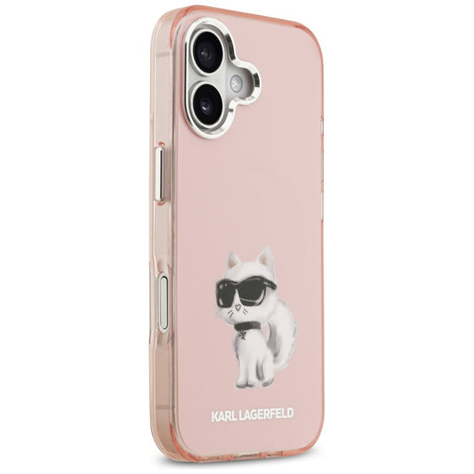MagSafe Hülle für Apple iPhone 17, Karl Lagerfeld, IML Aquarelle Logo Choupette, Rosa