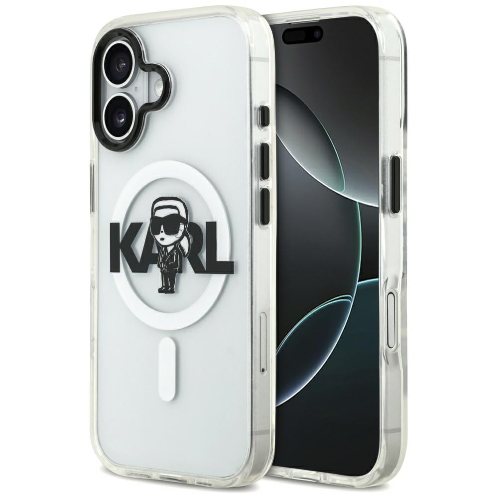 MagSafe Hülle für Apple iPhone 17, Karl Lagerfeld, IML Sketch Logo Karl, Transparent