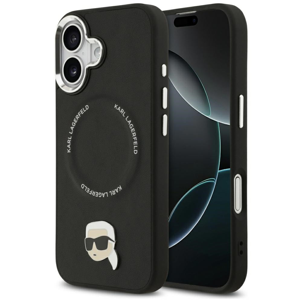 MagSafe Hülle für Apple iPhone 17, Karl Lagerfeld, Karl Pin, Schwarz
