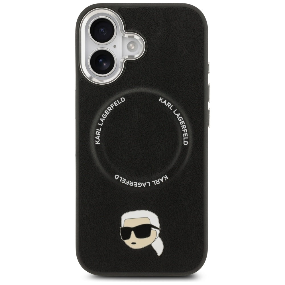 MagSafe Hülle für Apple iPhone 17, Karl Lagerfeld, Karl Pin, Schwarz