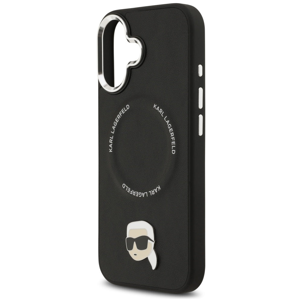 MagSafe Hülle für Apple iPhone 17, Karl Lagerfeld, Karl Pin, Schwarz