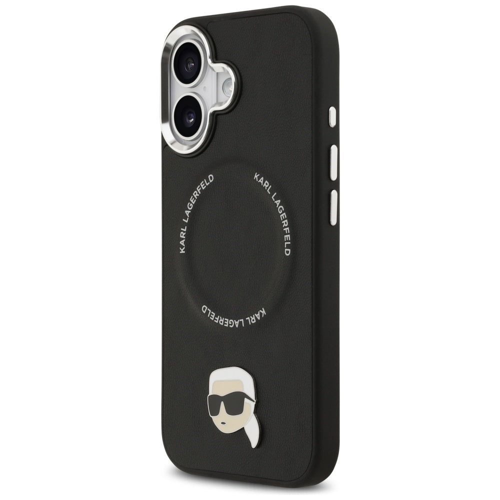 MagSafe Hülle für Apple iPhone 17, Karl Lagerfeld, Karl Pin, Schwarz