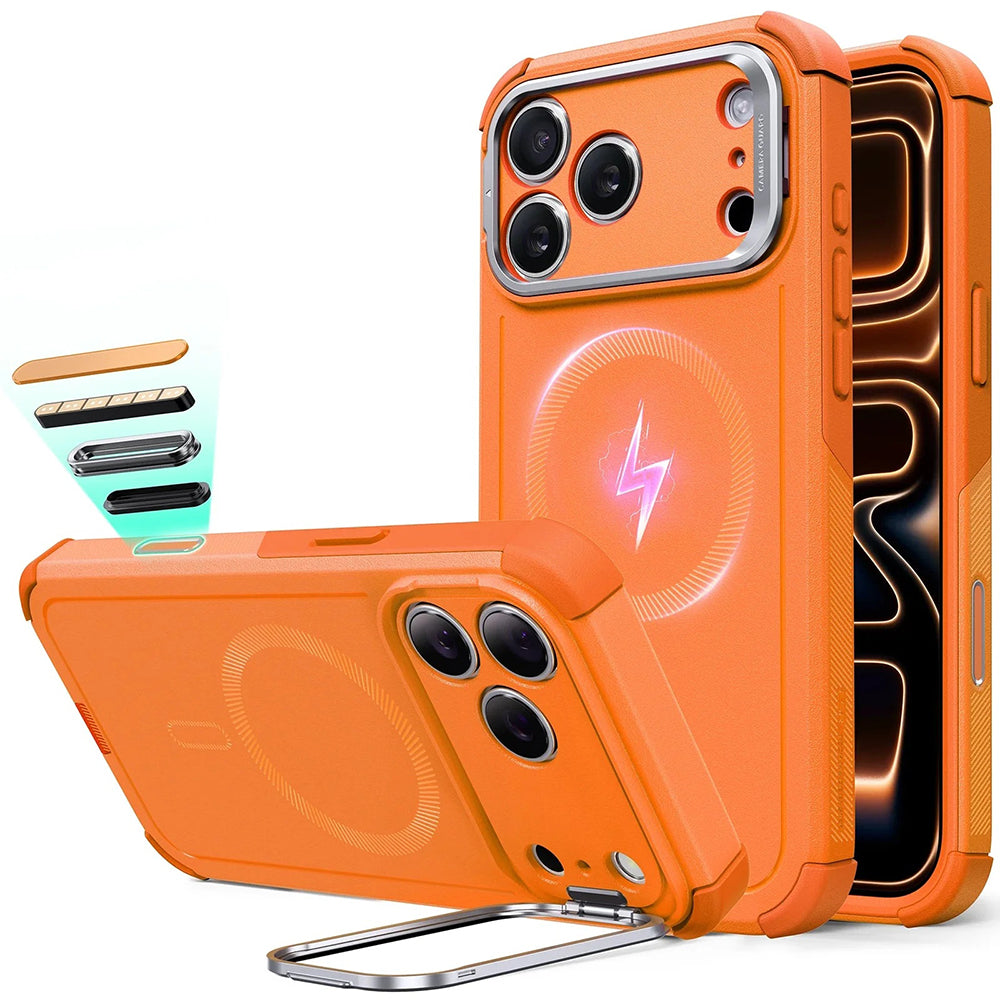 MagSafe Hülle für Apple iPhone 17 Pro, ESR, Cyber Armor Kickstand, Orange