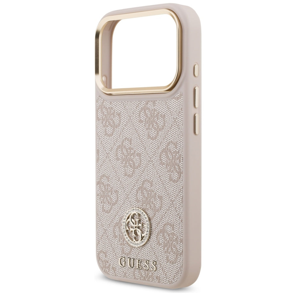 MagSafe Hülle für Apple iPhone 17 Pro, Guess, 4G Strass Logo, Rosa