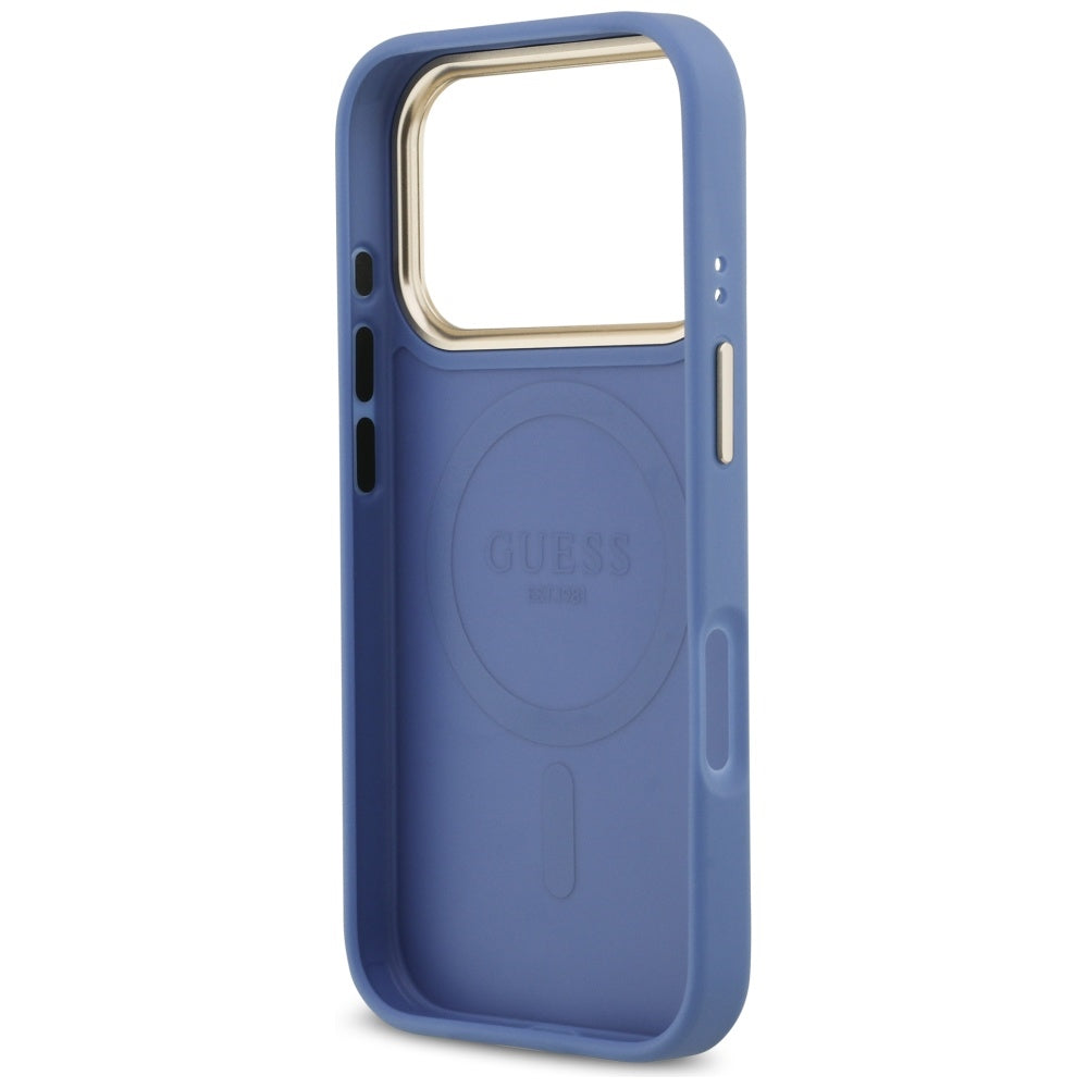MagSafe Hülle für Apple iPhone 17 Pro, Guess, 4G Stripe, Blau