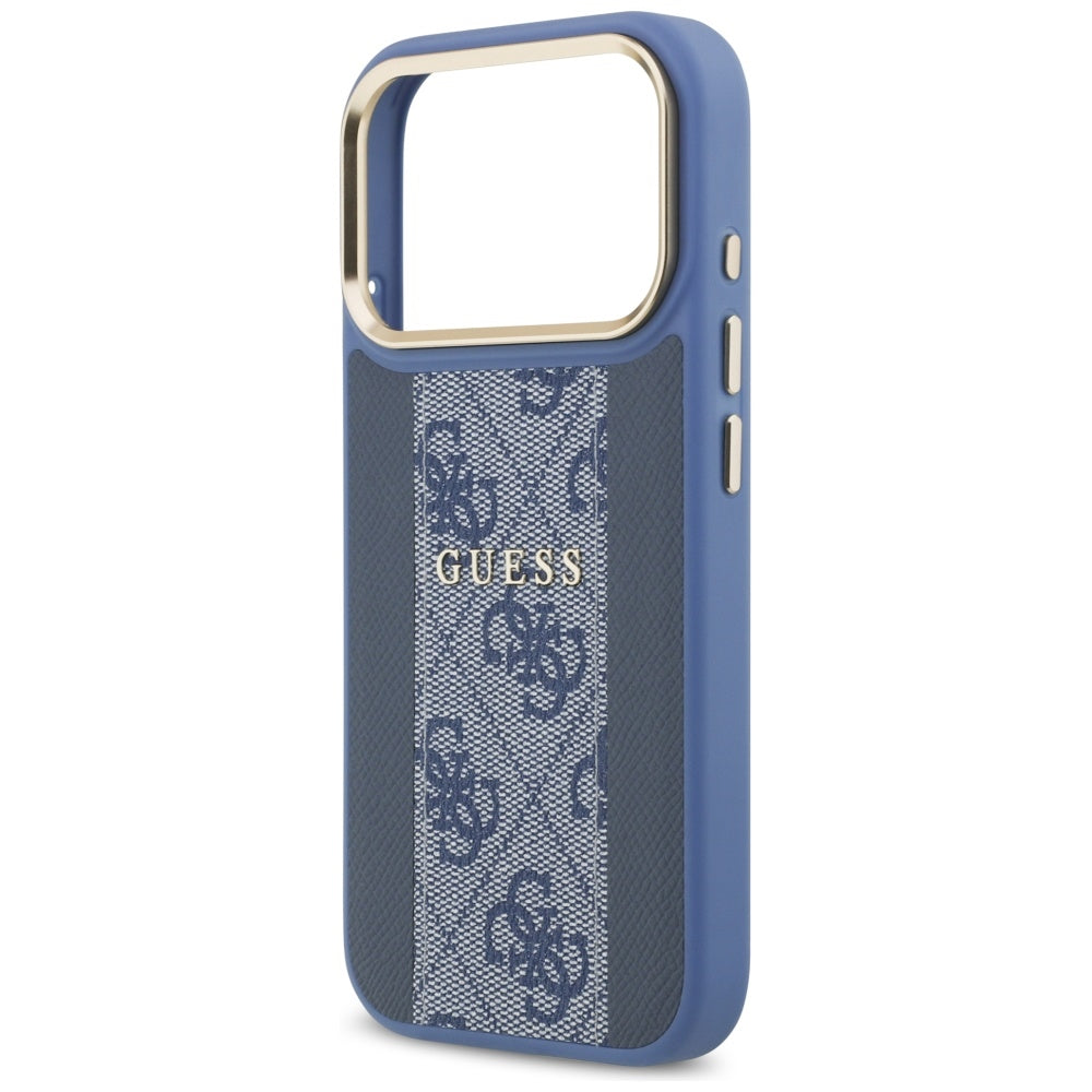 MagSafe Hülle für Apple iPhone 17 Pro, Guess, 4G Stripe, Blau