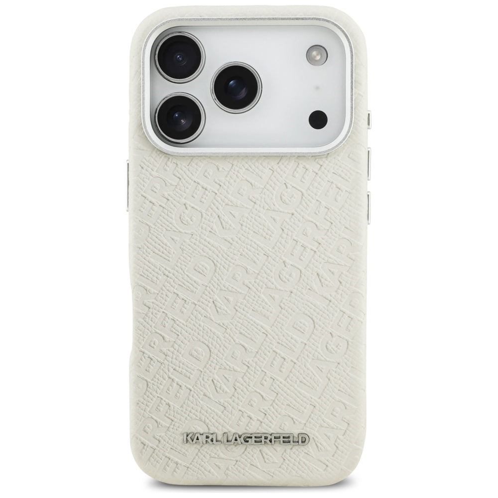 MagSafe Hülle für Apple iPhone 17 Pro, Karl Lagerfeld, FW Stamped Karl, Beige