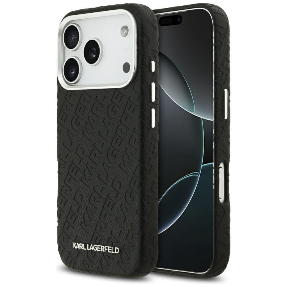MagSafe Hülle für Apple iPhone 17 Pro, Karl Lagerfeld, FW Stamped Karl, Schwarz