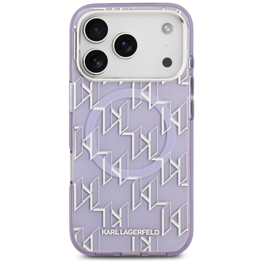 MagSafe Hülle für Apple iPhone 17 Pro, Karl Lagerfeld, IML KL Monogram, Lila