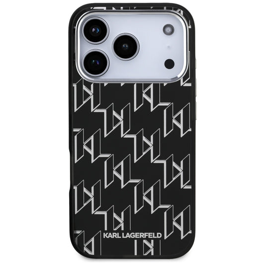 MagSafe Hülle für Apple iPhone 17 Pro, Karl Lagerfeld, IML KL Monogram, Schwarz