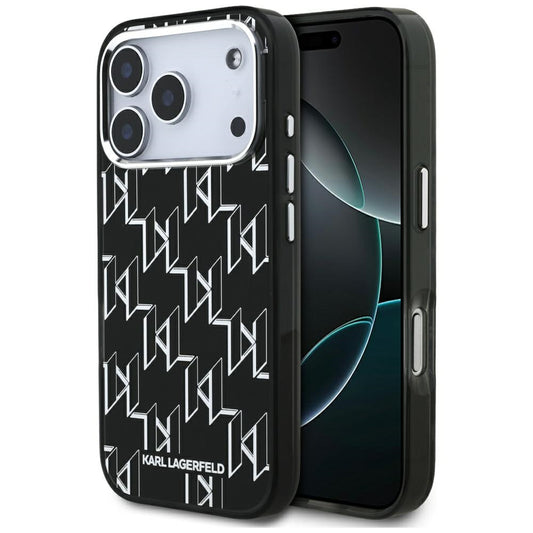 MagSafe Hülle für Apple iPhone 17 Pro, Karl Lagerfeld, IML KL Monogram, Schwarz