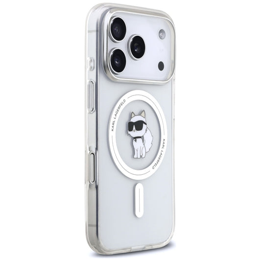 MagSafe Hülle für Apple iPhone 17 Pro, Karl Lagerfeld, IML Logo Choupette, Transparent