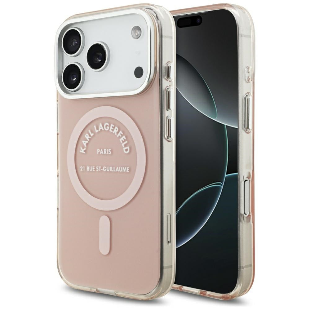 MagSafe Hülle für Apple iPhone 17 Pro, Karl Lagerfeld, IML Logo RSG, Rosa
