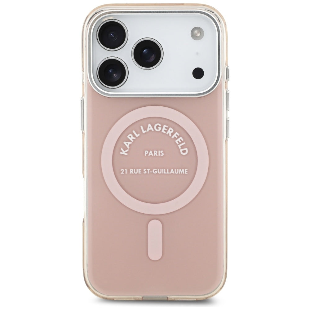 MagSafe Hülle für Apple iPhone 17 Pro, Karl Lagerfeld, IML Logo RSG, Rosa