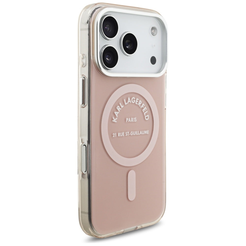 MagSafe Hülle für Apple iPhone 17 Pro, Karl Lagerfeld, IML Logo RSG, Rosa