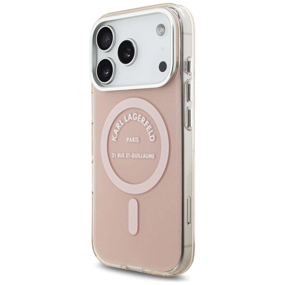 MagSafe Hülle für Apple iPhone 17 Pro, Karl Lagerfeld, IML Logo RSG, Rosa