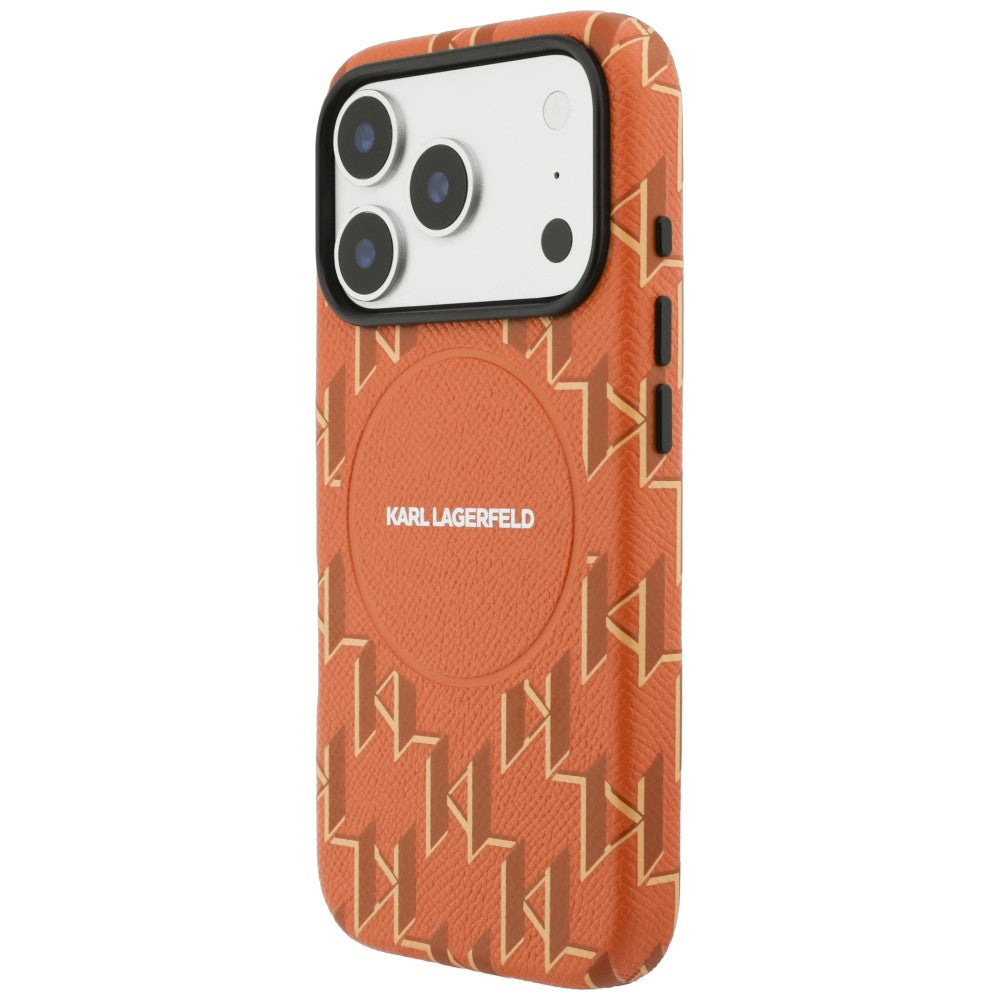 MagSafe Hülle für Apple iPhone 17 Pro, Karl Lagerfeld, KL Monogram Logo, Orange