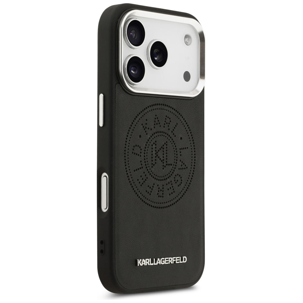 MagSafe Case for Apple iPhone 17 Pro, Karl Lagerfeld, Point & Metal Logo, Black