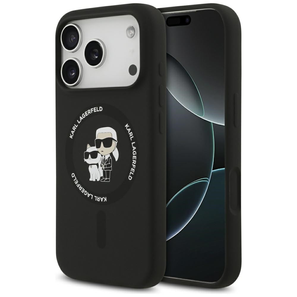 MagSafe Case for Apple iPhone 17 Pro, Karl Lagerfeld, Ring Karl & Choupette, Black