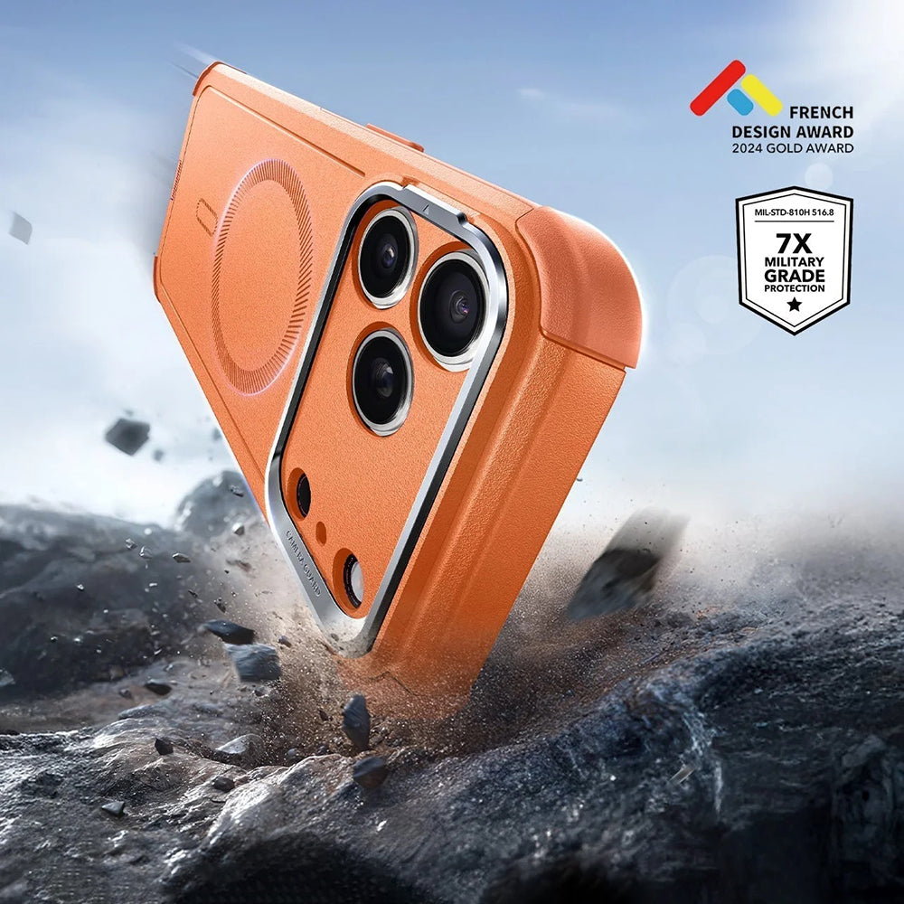 MagSafe Hülle für Apple iPhone 17 Pro Max, ESR, Cyber Armor Kickstand, Orange