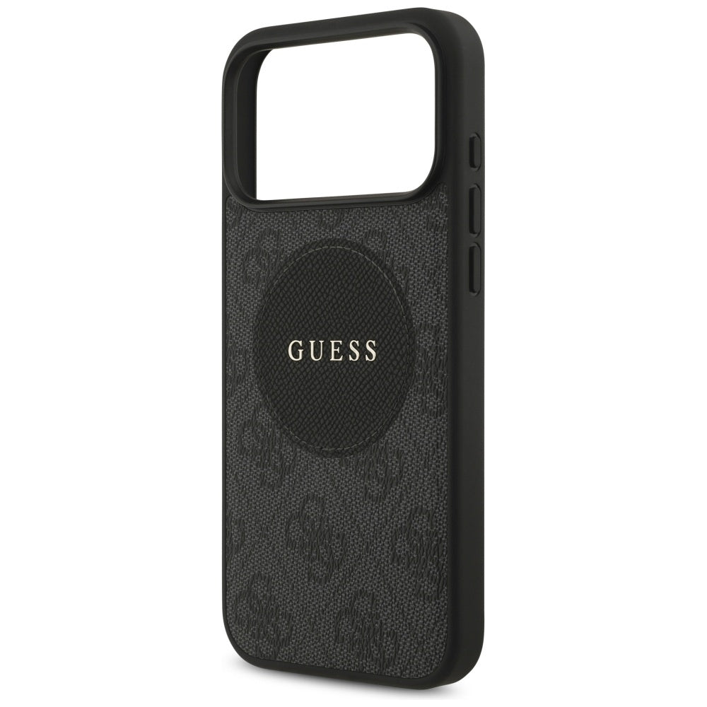 MagSafe Hülle für Apple iPhone 17 Pro Max, Guess, 4G Circle Classic Logo, Schwarz