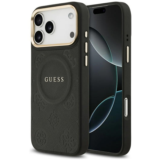 MagSafe Hülle für Apple iPhone 17 Pro Max, Guess, Peony Hot Stamp, Schwarz