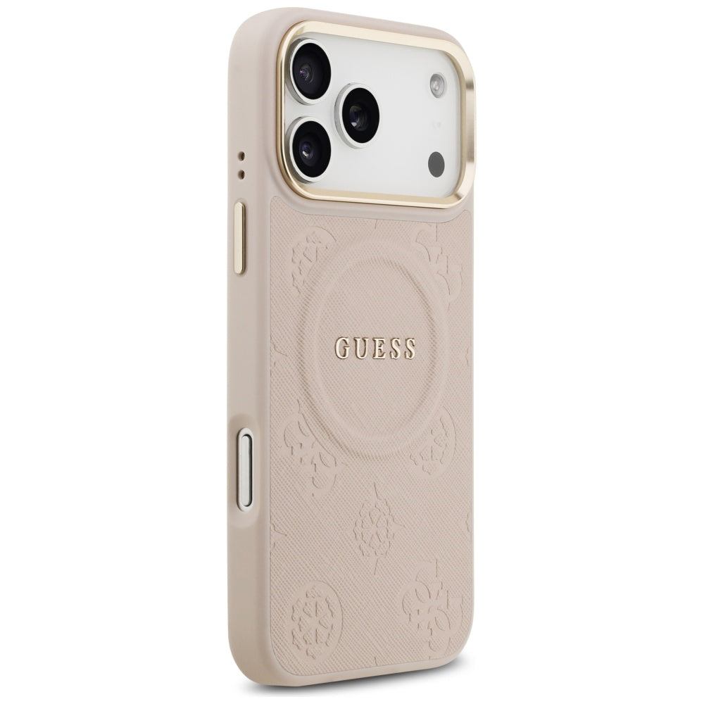 MagSafe Hülle für Apple iPhone 17 Pro Max, Guess, Peony Hot Stamp, Rosa